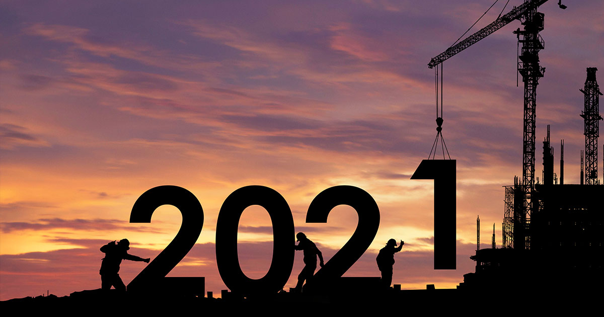 silhouette of the numbers “2021”