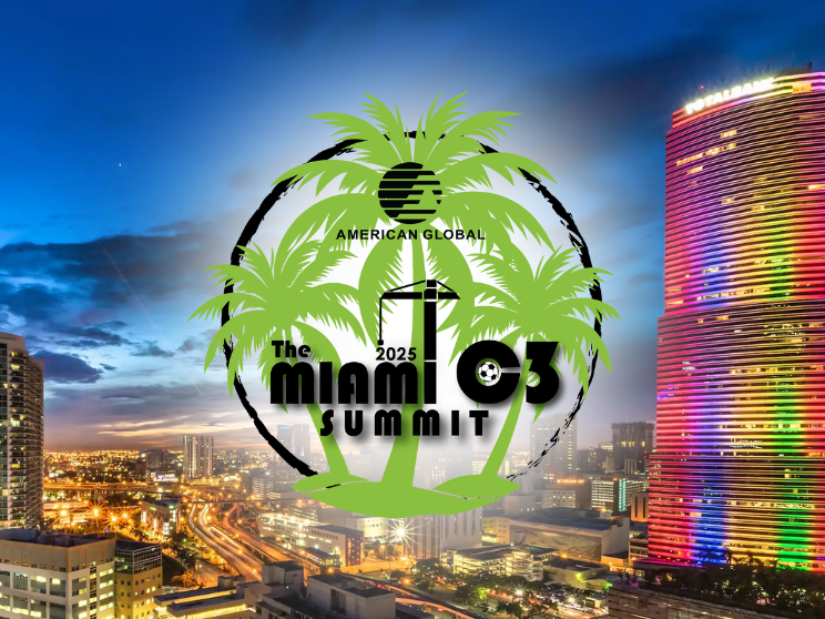 Miami Summit 2025 logo with palm trees.