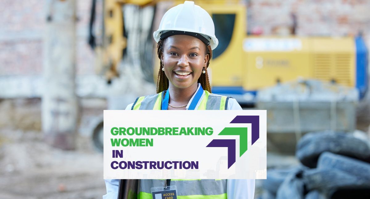 image of a female construction worker and the GWIC logo