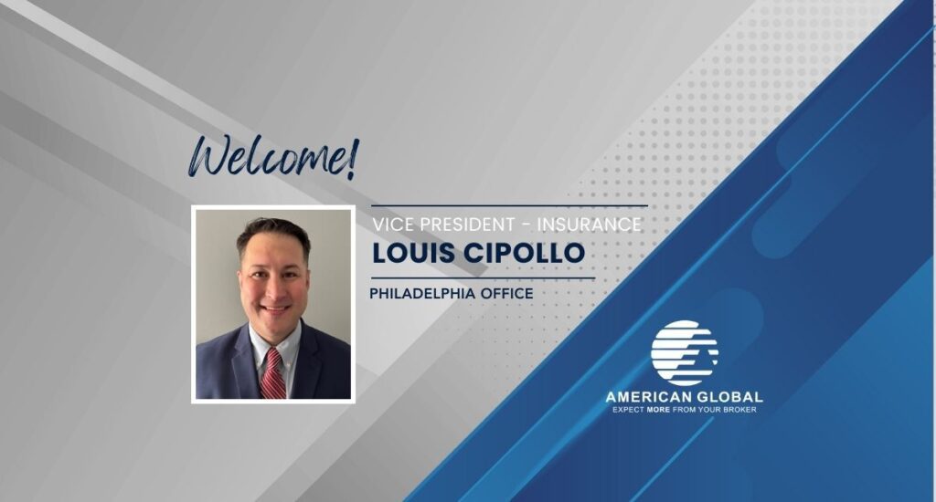 Graphic with photo of Lou Cipollo new VP of Insurance in PA