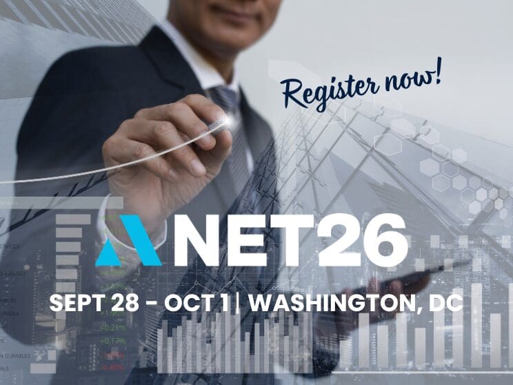 Businessman promoting NET26 event, Washington DC.